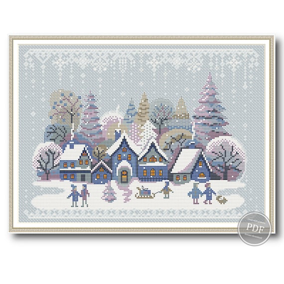 Create Cozy Christmas Village Cross Stitch PDF Pattern