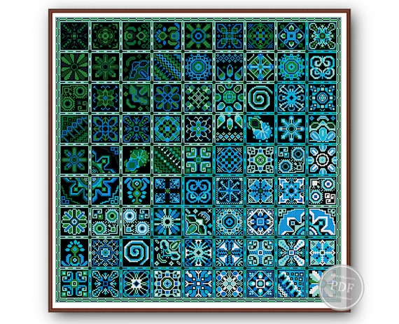 7.84 USDCross Stitch Patchwork - Swatch Blue - Geometric Squares - Ethnic Folk Art Design PDF Scoreboard Bring a touch of bold folk artistry to your home with this Blue Geometric Cross Stitch Pattern. Inspired by ethnic tiles and patchwork quilts, this modern embroidery chart features a stunning mosaic of squares filled with ornamental motifs.Perfect for advanced and enthusiastic stitchers, this digital PDF pattern is ready to download and stitch right away.Please note this is a PDF scheme only.No fabric, floss, or other materials are included in the listing.It is a digital pattern PDF format and will be available to download when the payment will be received.PATTERN SPECIFICATION FOR DIFFERENT TYPES OF FABRICDMC colors: 9 Mesh size: 295 x 295 stitches ● Fabric: Aida 14 Design area: 21 x 21 inches or 53.5 x 53.5 cm● Fabric: Aida 16 Design area: 18 2/5 x 18 2/5 inches or 46.8 x 46.8 cm● Fabric: Aida 18 Design area: 16 2/5 x 16 2/5 inches or 41.6 x 41.6 cm● Fabric: Aida 22 Design area: 13 2/5 x 13 2/5 inches or 34.1 x 34.1 cm3 FILES AVAILABLE FOR DOWNLOA2 FILES PRINT VERSIONprinting on A4 format- version with black and white characters - version with colored blocks and symbols This is a printable version with diagrams divided into sections. Printing on A4 paper is possible;1 FILE TABLET VERSION- version with black and white characters- version with colored blocks and symbolsThis is a screen-friendly (phone and tablet) version with a solid layout. You can enlarge it for a better view.Compatible with PatternKeeper for phone and tablet.Each PDF file includes:Title page with main image;Thread color chart showing colors, keys, thread length, etc.;Scheme.In order to open these files you will need Adobe Reader, which can be downloaded here for free: www.adobe.com/products/reader Downloading instructions can be found here:https://www.etsy.com/help/article/3949?ref=help_search_resultI don't accept returns, exchanges, or cancellations.But please contact me if you have any problems with your order.Dear customers, I would appreciate your feedback. They are very helpful at work.Thank you and Happy Stitching!