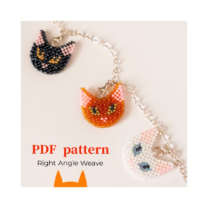 9.50 USDPattern for beaded pendant "Cat 2" PDF TUTORIALDimensions: 2,4 см (0,94”) х 2,4 см (0,94”) You should have experience in beading for this pattern.It contains text instructions, graphics and photos. It is necessary to know how to read the diagrams for the RAW and connect the two parts of the weaveThis tutorial is in PDF format with basic instructions in English and a detailed description of some elements.Please note: this is not a readymade pendant. Materials not included.-Toho seed beads 15/0-Line for beading 0.15mm-Plastic cup or bottleYou will find your PDF file and jpg file in the section "Your purchases" in Etsy after payment.***The pattern is for personal use only. Please do not copy, resell or share.