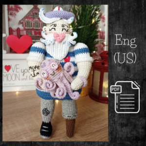 9.00 USDAccording this pattern you will get an incredibly cute and unusual sailor with a hump. He has a heart-shaped nose, mustaches in the shape of wings, a cap in the shape of a paper boat and very interesting eyebrows - curls. He also has a stylish tattoo and one leg. He lost his other leg while saving a small octopus from a shark.Now they are best friends.The height of the sailor is 24 cm, including the boat on his head.The height of the octopus including tentacles is 8 cm.The size depends on yarn weight, gauge and hook size.THIS PATTERN INCLUDES:- 39 pages of detailed description- high quality photosRecommended materials and tools:- Half a skein of Fine/4ply cotton yarn in blue, white and cream colors. I most often use yarn from the following brands: Gazzal Baby Cotton, Yarn Art Jeans, Alize Cotton Gold.- Some black, brown, lilac and pink cotton yarn.- Black, red, white and dark lilac yarn for embroidery.- Fiberfill.- Hook 2 mm.- Needles for sewing and embroidery.- Lilac seed beads for embroidery and nylon thread.- Hot glue gun.- Marker to mark the beginning of a round, blush/dry pastel, black, blue and brown liners, tweezers and a stick with a rectangular tip for better distribution of fiberfill (it is desirable, but not required)Level: intermediate.You'll download two immediately after the purchase.Pay attention! It's a digital tutorial, not a finished sailor.As it's a digital file, no cancellation or return is possible. If you aren't satisfied with your order, please contact me and we'll find the way out.The template will be available for download immediately after the payment confirmation. You will receive an email from Etsy with a link to download the template. For more details, please visit the page https://help.etsy.com/hc/en-us/articles/115013328108If you are going to purchase this template through the Etsy mobile app.The download link will not be available to you.To get the correct link to the template.You need to log in to your ETSY account using any browser.!!! Not via the mobile app. HAVE A NICE CROCHETING!
