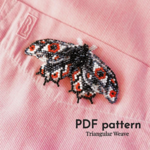 10.20 USDPattern for beaded pendant "Black Moth" PDF TUTORIALDimensions: 7cm (2.75") x 3.5cm (1.37") You should have experience in beading for this pattern.It contains text instructions, graphics and photos.The file contains a step-by-step description of wing weaving in the Triangular weaving technique and RAW technique.This tutorial is in PDF format with basic instructions in English and a detailed description of some elements.Please note: this is not a readymade pendant. Materials not included.-Toho seed beads 15/0;-Line for beading 0.15mm;-Line for beading 0.30mm;-Plastic bottle or cup;-Needle.You will find your PDF file and jpg file in the section "Your purchases" in Etsy after payment.***The pattern is for personal use only. Please do not copy, resell or share.