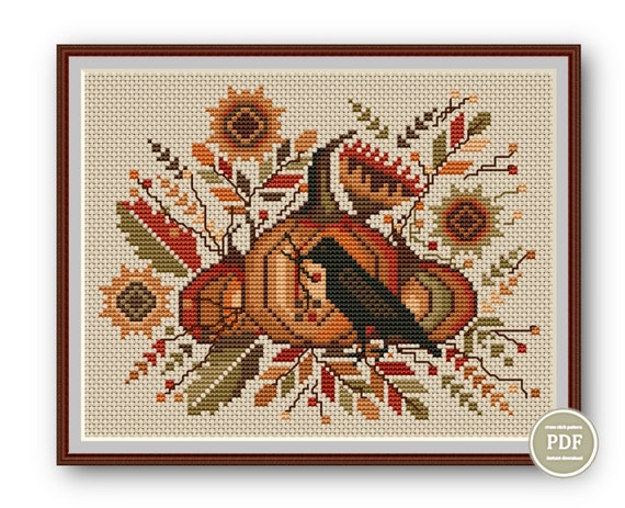7.04 USDAutumn Harvest Cross Stitch Pattern Pumpkins Crow Sunflowers Sampler Happy Halloween PDF File Instant Download 222Please note this is a PDF scheme only.No fabric, floss, or other materials are included in the listing.It is a digital pattern PDF format and will be available to download when the payment will be received.TEMPLATE INFO: DMC Colors: 11Single piece size: (W) 99 x (H) 76 stitches● Fabric: Aida 14Design area: 18 x 14 cm● Fabric: Aida 16Design area: 15.8 x 12.1 cm● Fabric: Aida 18Design area: 14 x 11 cm● Fabric: Aida 22Project area: 11.5 x 9 cm 2 FILES AVAILABLE FOR DOWNLOAD PRINT VERSIONprint in A4 format- version with colored blocks and symbols- version with black and white blocks and symbol.This is a printed version with diagrams divided into sections. Printing on A4 paper is possible;TABLET VERSION- version with colored blocks and symbols- version with black and white blocks and symbolsThis is a screen-friendly (phone and tablet) version with a solid layout. You can enlarge it for a better view.Compatible with Pattern Keeper for phone and tablet. ******Each PDF file includes:Title page with main image;Thread color chart showing colors, keys, thread length, etc.;Scheme.In order to open these files you will need Adobe Reader, which can be downloaded here for free: www.adobe.com/products/reader Downloading instructions can be found here:https://www.etsy.com/help/article/3949?ref=help_search_resultI don't accept returns, exchanges, or cancellations.But please contact me if you have any problems with your order.Dear customers, I would appreciate your feedback. They are very helpful at work.