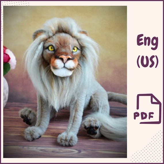 26.90 USDSEW PATTERN Lion - Realistic Wildcat - Figure stuffed animal - Pattern PDF-Teddy bear - Realistic animal toy - Wild cat patternPrepare a gift for your loved ones for any occasion! Sew a plush toy and put a piece of your love and warmth into it! A toy made with your own hands is a great gift!A pattern for sewing a toy with a realistic body.Size: 28 - 30cmMaterial used: artificial fur, glass eyes, polymer clayFilling material: woolConnections: skeleton lockline or copper wireTinted glass: art oilThe pattern is designed for those who have experience sewing teddy bears.The difficulty level is medium.The document only includes a template with labels to help you stitch the parts correctly. It does not contain instructions for sewing toys. Just a pattern. The document contains only template drawings, not step-by-step instructions.PLEASE note that this is a PDF template and you must open the file using ADOBE ACROBAT READER latest version.Print it out on A4 paper. The drawing is given at a scale of 1:1 without allowances. Please allow a seam allowance of 5 mm for all details of the drawing.I don't mind that you sell bears made from my designs, but I would appreciate it if you would point out my authorship. Please note that this material is not intended for distribution, resale, processing, or publication. Thank you for your cooperation.Your files will be available to download immediately after the payment confirmation. For more details, please visit the page https://help.etsy.com/hc/en-us/articles/115013328108 REFUNDS:Due to the digital nature of this product, there are no refunds, returns, or exchanges. But I strive to make all my customers happy and satisfied! Dear customers, I would be grateful if you would leave your feedback :) They are very helpful at work. I wish you a pleasant work with my drawing and I will be glad to see your result.If you have any questions, please feel free to contact me.Thank you for visiting my shop and enjoy your creativity!