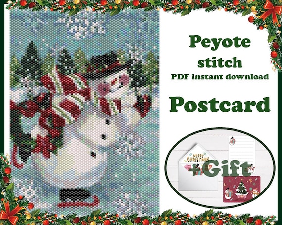 6.00 USDIn this difficult time, we all want to give something special to loved ones. Put a piece of your love and care in an envelope and send it to another part of the world.With a beaded postcard, it is possible!Make a unique greeting card with your own hands - bead to bead. You can hung it on the wall or framed. An original postcard in vintage style will delight you with its beauty for a long time.Want to see all my patterns for Christmas Postcard?https://www.etsy.com/shop/BeadPatternShop?ref=seller-platform-mcnav&section_id=39226191Peyote Postcard pattern PDF Christmas Postcard #25The pattern for Miyuki Delica Beads size 11 (40 colors)Technique: Peyote stitch.Width: 4.14 in (10.5 cm) - 78 columnsLength: 5.82 in (14.8 cm) - 84 rowsThe PDF file includes :1. Pattern preview.2. A large, detailed, numbered graph of the pattern.*3. Bead legend - numbers, colors and the number of beads used for each color beads Delica.4. Word chart.You will find your PDF files and jpg file in the section "Your purchases" in Etsy after payment.*The colors in the Bead Chat may differ from the color of the beads due to the peculiarities of the program and the computer monitor.The pattern is for personal use only. Please do not copy, resell or share.PLEASE NOTE: this is a listing for a PDF pattern file, not the finished itemor step-by-step tutorial. Materials are not included. Stitch Technique Instructions or Tutorials are not included. However if you need any help, be free to contact me.Thank you for visiting my shop!2