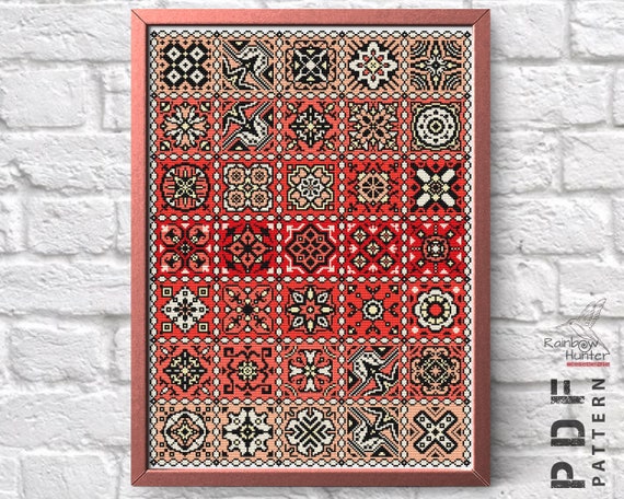 7.54 USDRed Sampler Cross Stitch Patchwork No physical product will be sent. This is a PDF template, it does not include threads, fabric, frame. Heart 1● Fabric: Aida 14 count● Size: 195x271 crosses (for canvas aida 14 is 13.93"х19.36")● DMC Colors: 7 colors● Used stitches: cross stitchPDF file includes:- image of the finished embroidery;- pattern in colour symbols (divided into several sheets);- pattern in black & white symbols (divided into several sheets);- key to the pattern with DMC color numbers;- color drawing on one sheet (for viewing on a computer or smartphone);For personal use only. Please do not copy or distribute.*** Please note that this listing is for a digital pattern download only, not a finished physical product. Colors may look different on different monitors.Your files will be available to download immediately after the payment confirmation. For more details, please visit the page https://help.etsy.com/hc/en-us/articles/115013328108 REFUNDS:Due to the digital nature of this product, there are no refunds, returns, or exchanges. But I strive to make all my customers happy and satisfied! Dear customers, I would appreciate your feedback. They are very helpful at work.If you have any questions, please feel free to contact me.Thank you for visiting my shop and Happy Stitching! Good to see you again and again!