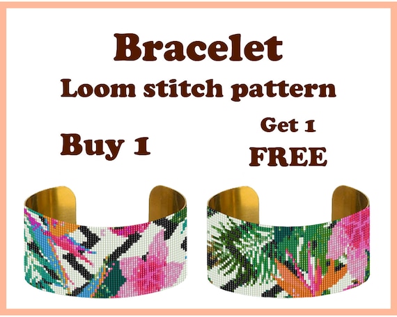 Craft Exotic Flower Loom Beaded Bracelet PDF Pattern