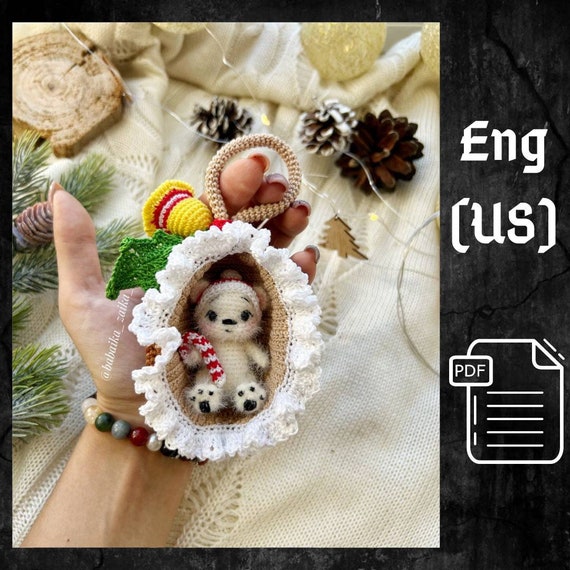 Crochet Mini Pine Cone Bear Toy PDF Pattern DIY Tutorial