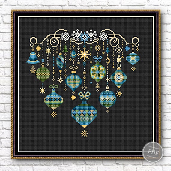 Create Modern Christmas Garland Cross Stitch Embroidery PDF Pattern