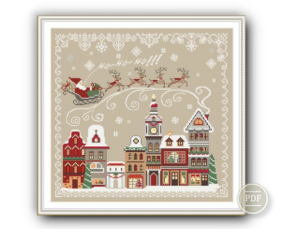Craft Santa Claus Cross Stitch Embroidery PDF Pattern for Christmas