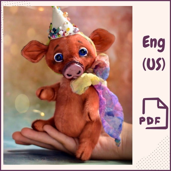 DIY Plush Piglet Sewing Pattern PDF Template