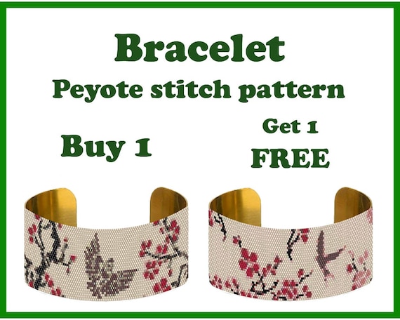 Create Sakura Bird Peyote Bracelet PDF Pattern