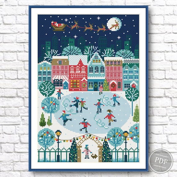 Make Festive Christmas Town Cross Stitch PDF Pattern