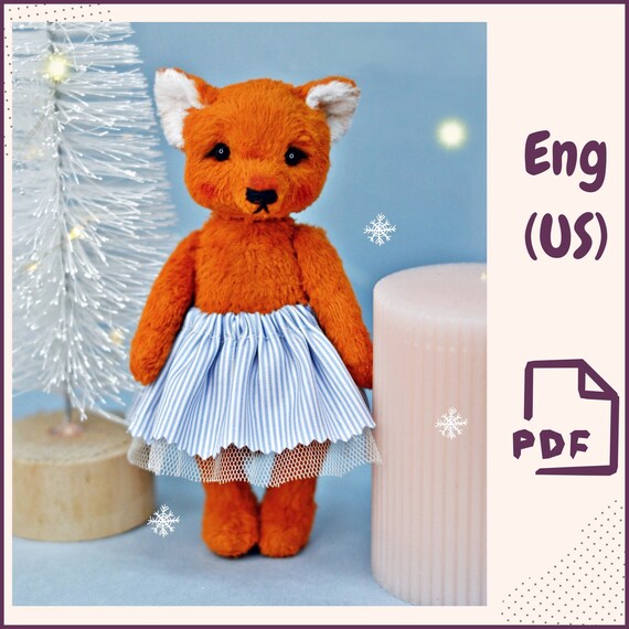 DIY Fox Plush Doll Sewing Pattern PDF Download
