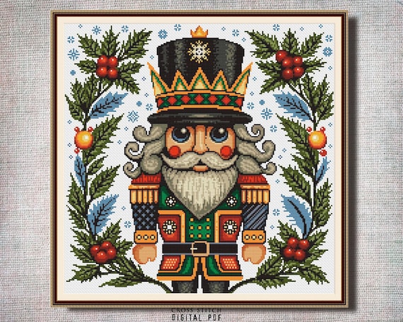 Craft Nutcracker Christmas Ornament Embroidery PDF Pattern DIY Tutorial