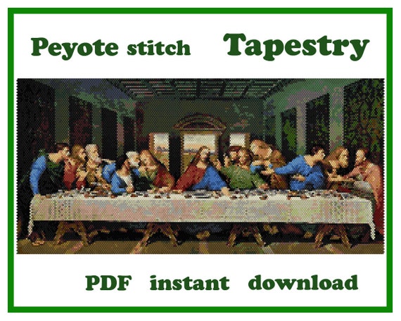 Create Last Supper Beaded Wall Art PDF Pattern for Peyote Stitch