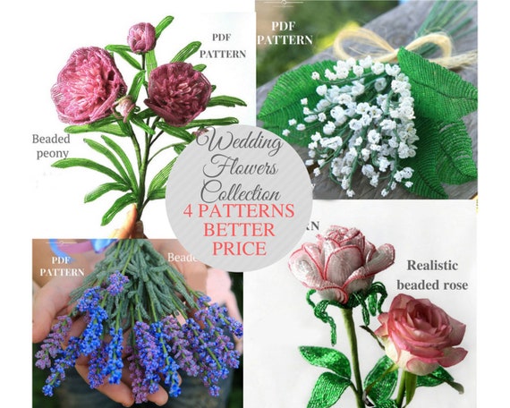 Create Realistic Beaded Flowers PDF Pattern DIY Tutorial