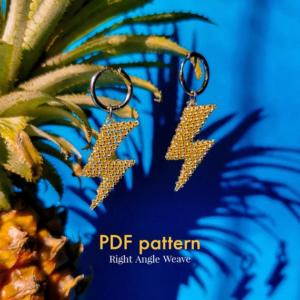8.90 USDPattern for beaded pendant "Big lightning" PDF TUTORIALDimensions: 2cm (0.78") x 3.4cm (1.02")You should have experience in beading for this pattern.It contains text instructions, graphics and photos. It is necessary to know how to read the diagrams for the RAW and connect the two parts of the weaveThis tutorial is in PDF format with basic instructions in English and a detailed description of some elements.Please note: this is not a readymade pendant. Materials not included.Toho seed beads 15/0You will find your PDF file and jpg file in the section "Your purchases" in Etsy after payment.***The pattern is for personal use only. Please do not copy, resell or share.