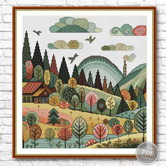 9.34 USDPlease note this is a PDF scheme only.No fabric, floss, or other materials are included in the listing.It is a digital pattern in PDF format and will be available to download when the payment is received.Capture the beauty of autumn with this forest village cross-stitch pattern. Featuring cozy houses, colorful trees, and rolling hills, this design is perfect for seasonal home decor, thoughtful handmade gifts, or creative DIY projects.🧵 Product DetailsStyle: Autumn, Forest, Village, Seasonal DecorColors: 19 DMC shadesBlends: 6Stitch Count: 160 x 170 stitchesFinished Sizes:Aida 14: 30 x 32 cmAida 16: 26 x 28 cmAida 18: 23 x 25 cm🎨 Canvas Color Recommendation: White, gray-pink, light gray, or natural (cream) canvas will enhance the rich autumn palette.Where to Buy Canvas: Get high-quality canvas on Etsy:https://www.etsy.com/shop/MyVintageNeedleArts?ref=shop-header-name&listing_id=1083051609&from_page=listing💡 Tip: Add 5-7 cm to each side of the canvas for framing and hemming.📂 What’s Included in the PDF Download:Print Version (for A4 printing)Black and white charactersColored blocks with symbolsBlack and white without backstitchColored blocks with symbols without backstitchTablet VersionColored blocks with symbolsColored blocks with symbols without backstitchThis is a screen-friendly version with a solid layout, compatible with PatternKeeper for phone and tablet. Printing on A4 paper is also possible.Each file includes:Title page with main imageThread color chart with symbols and lengthsDetailed scheme divided into sections💾 How to Download Your FilesOnce payment is confirmed, you will receive an instant download link.Go to: Your Account → Purchases and Reviews → Download Files.Guest checkout? You'll receive a download link via email.For more details, check: https://www.etsy.com/help/article/3949?ref=help_search_result🖥️ How to Open FilesYou’ll need Adobe Reader, available for free at: https://www.adobe.com/products/reader💬 Need Assistance?Please contact me with any questions regarding your order. I'm always happy to help!⭐ Feedback Appreciated!Your feedback helps me grow and improve. Thank you for your support!🔄 Return PolicyDue to the digital nature of the product, I don't accept returns, exchanges, or cancellations.Thank you and Happy Stitching!
