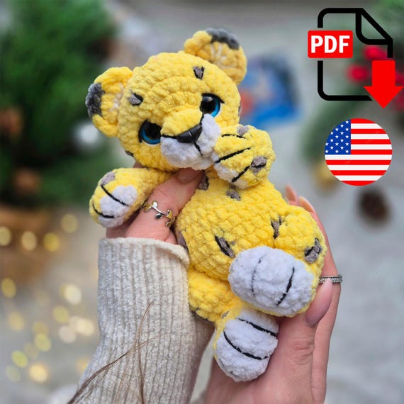 10.97 USDIn this tutorial, you will learn how to crochet adorable plush kittens.The little toy fits nicely in the little hands! More than 600 people purchased the pattern.The height of the finished toy is ~7.8 inches / 20 cm using a 3.75 mm crochet hook and stated materials.This pattern tutorial includes one PDF file with 22 pages of detailed descriptions of how to crochet your toy with simple step-by-step instructions (language: English) and plenty of photos.Please note: This is not a finished toy. Materials are not included. Materials:3.75 mm – 4 mm crochet hook for plush yarn.Plush yarn 120m/100g– (I used Lavita Velur, or an analog: Himalaya Dolphin Baby, YarnArt Dolce, Wolans Bunny Baby, Panda Baby Bonbon, and so on). The basic color (color of the body) – about 50g.The additional color: white, gray (muzzle, paws, ears, spots) – a little bit.Safety eyes D=14 mm (you may use D=16 mm).Nose 15×7mm.Glue В7000 Or Crystal moment for the nose. Cotton YarnArt Jeans yarn or an analog: black and white (a little bit for the eyes embroidery and muzzle).Thread for sculpting (I use YarnArt Jeans).Firm thread for sewing the parts (I use a sewing thread).Sewing needles (long and short).Pins.Scissors.Stitch markers.Stuffing material.Abbreviations (US):MR – magic ringsc – single crochetinc – increase – two single crochet in one stitchdec – decrease – two single crochet togetherch – chainsl st – slip stitch(…) inc – repeat increases are instructed(….) х 6 times – repeat 6 times or as instructedThis is a paid pattern!This pattern is protected by copyright, and it is intended only for personal use. This pattern is a work of authorship of Victoria Kravchenko. It is forbidden: change the pattern in whole or partly, use the instructions for your patterns or video tutorials, full or partial reproduction and distribution, exchange or send this pattern to third parties. It is forbidden to publish this pattern in a whole or partly on the internet, on public social networks, or private pages.Feel free to contact me if you have any questions.