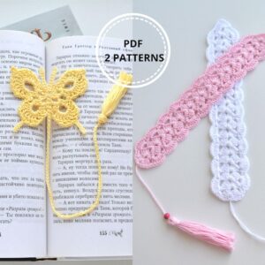 7.10 USDYou will download two bookmark patterns!Please note: this is not a readymade toy. Materials not included.For crocheting the bookmark you need the following:Yarn: cotton 100% - 50 g/200 m , hook № 1.70-1.751.Butterfly Bookmark comes out 32 cm (12,6 inches) 2.Lace Bookmark comes out 21 cm (8,3 inches).The pattern includes a step-by-step description of every row in English and photos.Level – elementaryThe pattern is easy, but you should know some basic crochet skills:ch–chain stitchdc – double crochettr – treble crochet sc – single crochetsl st – slip stitchDigital File UploadAfter purchasing this PDF pattern, you will be taken to the Downloads page where you can download all the digital files associated with your order.Permissible Use of the PatternPlease use this pattern for personal use only. Please do not copy, distribute or resell this pattern.
