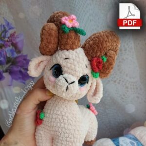 10.97 USDCrochet ram pattern, toy pattern for kids, crochet tutorial in PDF format.The finished toy is ~9.8 inches / 25 cm tall using a 3.75 mm crochet hook and stated materials.This pattern tutorial includes one PDF file with 20 pages of detailed descriptions of how to crochet your toy with simple step-by-step instructions (language: English and Russian) and plenty of photos.Please note: this is not a finished toy. Materials are not included.Materials:3.75 – 4 mm crochet hook for plush yarn.Worsted weight plush yarn 120m/100gBasic color: less than 100 g.Additional color (hooves, horns) – 20g.Safety eyes D=18 mm.Lighter for fastening the eyes.DK weight yarn Kid’s Novelty or similar yarn for muzzle embroidery and flowers.2 mm crochet hook for thin yarn.Firm thread for sewing the parts (I use sewing thread).DK weight yarn for tightening (I use YarnArt Jeans).Tapestry needle (short and long needles).Pins.Scissors.Stitch markers.Stuffing material.Abbreviations (US):MR – magic ringsc – single crochetinc – increase – two single crochet in one stitchdec – decrease – two single crochet togetherch – chainsl st – slip stitch(…) inc – repeat increases are instructed(….) х 6 times – repeat 6 times or as instructedThis is a paid pattern!This pattern is protected by copyright, and it is Intended only for personal use. This pattern is a work of authorship of victoria kravchenko. It is forbidden: change the pattern in whole or partly, use the instructions for your patterns or video tutorials, full or partial reproduction and distribution, exchange or send this pattern to third parties. It is forbidden to publish this pattern in a whole or partly on the internet, on public social networks, or private pages. Feel free to contact me if you have any questions.