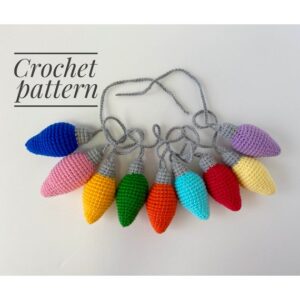 3.99 USDThis pattern will show you how to make individual light bulbs that you can use as ornaments or join together to make a garland. You can string it up anywhere - on your mantle, the kid's tree, or in the office - and it brightens up a room with the warmth of the season (no electricity needed)!PLEASE NOTE THAT THIS IS A CROCHET PATTERN, NOT THE FINISHED PRODUCT. MATERIALS NOT INCLUDED.Each bulb is approximately 3.1” long.Language: ENGLISH onlyThis crochet pattern is easy to follow with step-by-step instructions, photos illustrating the process.It does not contain crochet lessons. You should have basic crochet skills to be able to crochet with the help of this crochet pattern.*****************************************This crochet pattern is available for Instant Download. When your payment is completed you will receive an email with all the information needed to download your file. This email will be sent to the email address connected with your Etsy Account. If you have any problem, please contact me.*********************************You will need Adobe Reader to open this Pattern.**********************************Recommended materials and toolsSport weight/4ply yarn YarnArt JEANS or Alize Cotton Gold. You can use any leftover yarn. Sewing needle Hook size 2.25 mm by CloverStuffing toy material*********************************Abbreviations: ch – chain MR – magic ring sc – single crochet inc – crochet 2 sc in one stitchdec – crochet 2 sc together through front loops (….) * n – repeat instruction in brackets N times (…) – number of loops in a row / round