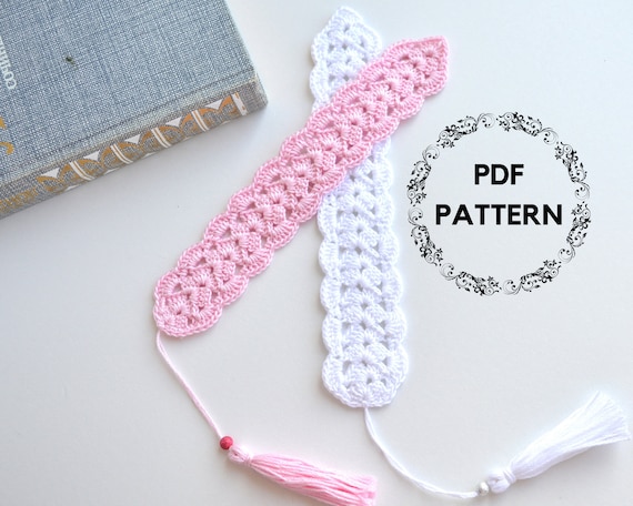 3.30 USDLace bookmark crochet pattern.Cheaper as a set:https://threadtutorial.etsy.com/listing/1778786557https://threadtutorial.etsy.com/listing/1763455712For crocheting the bookmark you need the following:Yarn: cotton 100% - 50 g/200 m , hook № 1.70-1.75Bookmark comes out 21 cm (8,3 inches) The pattern includes a step-to-step description of every row in English and photos.Level – elementaryThe pattern is easy, but you should know some basic crochet skills: ch–chain stitch dc – double crochet sc – single crochet sl st – slip stitch Digital File UploadAfter purchasing this PDF pattern, you will be taken to the Downloads page where you can download all the digital files associated with your order.Permissible Use of the PatternPlease use this pattern for personal use only. Please do not copy, distribute or resell this pattern.