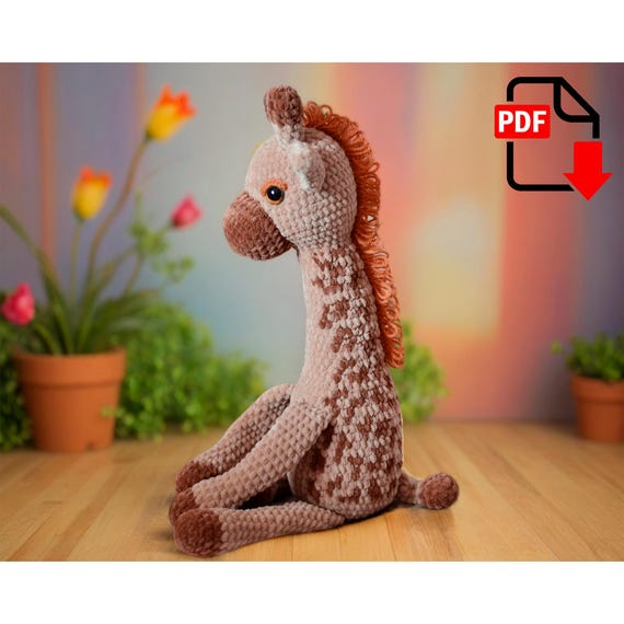 Crochet Giraffe Plush Amigurumi Pattern PDF Tutorial Download