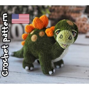 8.36 USDThis PDF crochet pattern consists of: -31 pages of detailed step-by-step instructions for making this toy; -over 50 colorful close-up photos; -9 links to videos with visual explanations (you just need to click on the text highlighted in blue and your browser will redirect you to the video)Here you can find more patterns in a similar style:https://www.etsy.com/shop/ThreadTutorial?ref=seller-platform-mcnav§ion_id=39135406PLEASE NOTE: THIS PURCHASE IS ONLY FOR A DIGITAL CROCHET PATTERN, NOT THE FINISHED ANIMAL. MATERIALS NOT INCLUDED.PATTERN AVAILABLE IN ENGLISH ONLY.! Instant digital download - ready to download once payment is confirmed.You will see the download link in details of your order.Final size of the toy with the recommended materials and tools – 11.8 in (30 cm).You can use your favorite materials and tools, but final size of the toy may differPlease note that each master has his own style and density of crochet. The size of the finished toy may vary from the size indicated in the template.Crochet pattern in USA conditions.Skill level: intermediate.Pattern Crochet pattern does not contain crochet lessons. You must have toy crocheting skills.Recommended materials and tools:1.Yarn Himalaya Dolphin Baby 100g/120m, (80361) - 2 skeins of main color (80316) – for the plates (80359) – for the muzzle (80308) – for the chest (80301) – for the toes2. Yarn Jeans by YarnArt – to make the spots3. Size 3.5mm crochet hook size (main) and size 2 mm to crochet the spots4. Safety eyes d. 20 mm5. Cotter pin or plastic toy joint d.35mm6. Toy stuffing7. Some pink felt fabric and glue to make the tongue8. Stitch markers, scissors, wide-eyed needle and strong thread to do sculpting and to sew.Pattern Notes:This pattern is my own original design. Copy, distribution, resale, sharing of this pattern or any its parts is STRICTLY FORBIDDEN! This pattern is for personal use only! Please respect my work.You may sell the finished product.This pattern does not contain crochet lessons.I don't accept returns, exchanges, or cancellations. But please contact me if you have any problems with your order