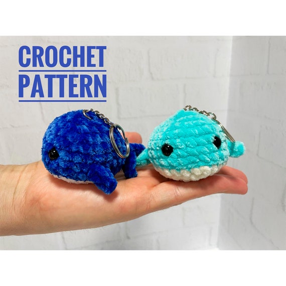 2.00 USDKeychain whale, made with your own hands, will be a great gift. This crochet pattern will help you to make a keychain. This keychain would be a great gift for ocean lovers.Such a beautiful and delicate whale can be used as a keychain or as a car pendant. It can also be hung on a backpack.The whale is crocheted in one piece, there are no sewn pieces.6 in 1 Sea Animals:https://threadtutorial.etsy.com/listing/1745960125All photos show real handmade toys created from this pattern. This pattern is written by a human, not generated by AI.This is NOT THE FINISHED KEYCHAIN! This is DOWNLOADABLE PDF CROCHET PATTERN !This listing is an original pattern (written in English using American terminology) to crochet.Skills level – easy.The size of the whale - 7 cm long (2.7 ‘’), 6 cm high (2.3 ‘’); This crochet pattern is easy to follow with step-by-step instructions, photos illustrating the process).It does not contain crochet lessons. You should have basic crochet skills to be able to crochet with the help of this crochet pattern.*****************************************This crochet pattern is available for Instant Download. When your payment is completed you will receive an email with all the information needed to download your file. This email will be sent to the email address connected with your Etsy Account. If you have any problem, please contact me.*********************************You will need Adobe Reader to open this Pattern. Materials and tools Super Bulky/Super Chunky/14ply velvet yarn HIMALAYA DOLPHIN BABY of blue and white colors Sewing needleSafety eyes 6-8 mmHook size 3,75 mm by CloverStuffing toys materialKeychain fastenerAbbreviations: sc – single crochet inc – increase dec – decreasehdc – half double crochet stitchhdcinc – half double crochet increase (2 hdc in one stitch)hdc2tog – crochet 2 hdc together (….) * n – repeat instruction in brackets N times (…) – number of loops in a row
