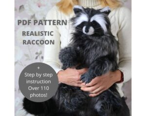 30.00 USDSewing pattern how to make realistic Raccoon (material - faux fur and wool) with instruction how to sew.Please NOTE: This is a pattern for sewing a faux fur toy. This pattern is not suitable for crocheting or knitting.This is a digital PDF Pattern that you can instantly download from Etsy after purchase.Digital format PDF, not a finished product, not a kit. The pattern includes many pictures and detailed explanations.Each pattern starts with a list of all tools and supplies needed to complete the work. Just print this list before visiting your local store.❀ PDF pattern includes:1. The list of materials + PDF-document with 39 pages of 110 illustrative photos and thorough instructions of every step in realistic raccoon creation process.2. Pattern for the Raccoon (7 pages).❀languageEnglish.●DIFFICULTY LEVEL●★★★★IntermediateRecommended Age: 14+❀ :Sizes of the finished Raccoon:50 cm ( 19.7 inches ) long( from nose to tail (excluding the tail)30 cm ( 12 inches) height with the earsRaccoon is made from high-quality artificial fur. nose from wool, paws leatherPaws, neck, fingers, tail of raccoon are movable (in a body,tail and paws skeleton, in fingers wire), hand sculpted polymer clay nose, glass eyes.Colored and tinted paint on fabric (acrylic paints) ,waterproof, does not stain.Realistic animals- can make an amazing gifts for your beloved ones, while being theraputic and relaxing in the making for you.It's a cute Raccoon that may also serve as a collectible toy. It looks nice in different interiors.They're not toys and they're not appropriate for children. This is a collectible toyI hope you've liked this pattern and if you want to look at some other patterns, please follow the link:https://www.etsy.com/shop/ThreadTutorial?ref=seller-platform-mcnav❀Terms of UseAll my patterns are made only by my own designs.This pattern is for personal use only. Please, not copy, share or otherwise reproduce the whole pattern or any part of it in digital, printed or other media unless for personal backup purposes.Feel free to include the finished toys in any project that you want, either for private use or for sell. If you choose to sell your product, please include a link to the pattern (or to my shop) and mention me as the original designer.● If you have any questions, please feel free to contact me 247●