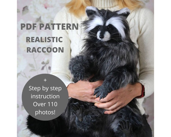 30.00 USDSewing pattern how to make realistic Raccoon (material - faux fur and wool) with instruction how to sew.Please NOTE: This is a pattern for sewing a faux fur toy. This pattern is not suitable for crocheting or knitting.This is a digital PDF Pattern that you can instantly download from Etsy after purchase.Digital format PDF, not a finished product, not a kit. The pattern includes many pictures and detailed explanations.Each pattern starts with a list of all tools and supplies needed to complete the work. Just print this list before visiting your local store.❀ PDF pattern includes:1. The list of materials + PDF-document with 39 pages of 110 illustrative photos and thorough instructions of every step in realistic raccoon creation process.2. Pattern for the Raccoon (7 pages).❀languageEnglish.●DIFFICULTY LEVEL●★★★★IntermediateRecommended Age: 14+❀ :Sizes of the finished Raccoon:50 cm ( 19.7 inches ) long( from nose to tail (excluding the tail)30 cm ( 12 inches) height with the earsRaccoon is made from high-quality artificial fur. nose from wool, paws leatherPaws, neck, fingers, tail of raccoon are movable (in a body,tail and paws skeleton, in fingers wire), hand sculpted polymer clay nose, glass eyes.Colored and tinted paint on fabric (acrylic paints) ,waterproof, does not stain.Realistic animals- can make an amazing gifts for your beloved ones, while being theraputic and relaxing in the making for you.It's a cute Raccoon that may also serve as a collectible toy. It looks nice in different interiors.They're not toys and they're not appropriate for children. This is a collectible toyI hope you've liked this pattern and if you want to look at some other patterns, please follow the link:https://www.etsy.com/shop/ThreadTutorial?ref=seller-platform-mcnav❀Terms of UseAll my patterns are made only by my own designs.This pattern is for personal use only. Please, not copy, share or otherwise reproduce the whole pattern or any part of it in digital, printed or other media unless for personal backup purposes.Feel free to include the finished toys in any project that you want, either for private use or for sell. If you choose to sell your product, please include a link to the pattern (or to my shop) and mention me as the original designer.● If you have any questions, please feel free to contact me 247●