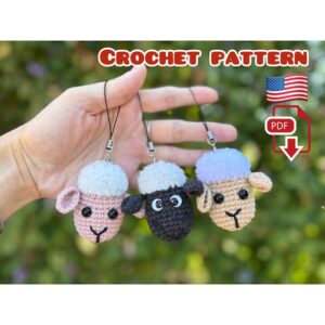 2.99 USDCreate a cute lamb keychain with this crochet pattern and add a small handmade charm to your everyday items. The finished lamb can be used as a keychain, a backpack charm, or a decorative car pendant.This little crochet lamb also works beautifully as a seasonal decoration - perfect for adding a cozy handmade touch to a Christmas tree, fireplace, or gift package. A small handmade charm like this makes a thoughtful and personal gift.This is NOT THE FINISHED KEYCHAIN! This is DOWNLOADABLE PDF CROCHET PATTERN !This listing is an original pattern (written in English using American terminology) to crochet.Skills level – easy.— The size of the keychain is about 5.5 cm (2.1 inches); This crochet pattern is easy to follow with step-by-step instructions, photos illustrating the process).It does not contain crochet lessons. You should have basic crochet skills to be able to crochet with the help of this crochet pattern.*****************************************This crochet pattern is available for Instant Download. When your payment is completed you will receive an email with all the information needed to download your file. This email will be sent to the email address connected with your Etsy Account. If you have any problem, please contact me.*********************************You will need Adobe Reader to open this Pattern. Materials and tools for the keychain made with cotton yarnSport weight/4ply yarn YarnArt JEANS of beige (No. 07 or No. 83), dark gray (No. 28), black (No. 53) colors.DK Light fluffy yarn Alize Softy (50g/115m) of white (No. 55) color.Sewing needle Hook size 2,25 mm by CloverStuffing toys materialKeychain fastenerSafety eyes or cabochon eyes 6 mmAbbreviations: MR – magic ring sc – single crochet inc – increase dec – decrease sl st – slip stitch (….) * n – repeat instruction in brackets N times (…) – number of stitches in a round