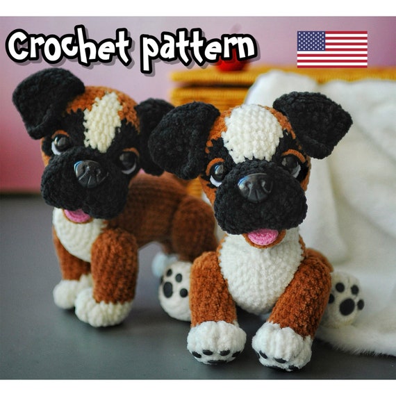 9.70 USDThis PDF crochet pattern consists of: -29 pages of detailed step-by-step instructions for making this toy; -over 40 colorful close-up photos; -10 links to videos with visual explanations (you just need to click on the text highlighted in blue and your browser will redirect you to the video)Here you can find more patterns in a similar style:https://www.etsy.com/shop/ThreadTutorial?ref=seller-platform-mcnav&section_id=39135406PLEASE NOTE: THIS PURCHASE IS ONLY FOR A DIGITAL CROCHET PATTERN, NOT THE FINISHED ANIMALPATTERN AVAILABLE IN ENGLISH ONLY.! Instant digital download - ready to download once payment is confirmed. You will see the download link in details of your order.Final size of the toy with the recommended materials and tools: 7.9*7.1 in (20*18 cm).You can use your favorite materials and tools, but final size of the toy may differ.Please note that each master has his own style and density of crochet. The size of the finished toy may vary from the size indicated in the template.Crochet pattern in USA conditions.Skill level: intermediate. Pattern Crochet pattern does not contain crochet lessons. You must have toy crocheting skills.Recommended materials and tools:1.Plush yarn Himalaya Dolphin Baby 100g/120m 80337 (brown) - 1 skein of the basic color yarn 80308 – a little bit of link color 80311 – a little bit of black2.DK weight yarn YarnArt Jeans of pink for the tongue3.A 3.5 mm crochet hook (the basic) and a 2.5 mm crochet hook for the tongue4.Safety eyes D=18 mm (black) 5.Safety nose 26*21 mm6.Plastic joints or cotter pins d.30 mm for the paws and d.40 mm for the head7.Stuffing material (fiberfill/polyester)8.Stitch marker and tapestry needle for sculpting and sewing the parts 9.Glue and polymer clay for paw pads (optionally)Pattern Notes:This pattern is my own original design. Copy, distribution, resale, sharing of this pattern or any its parts is STRICTLY FORBIDDEN! This pattern is for personal use only! Please respect my work.You may sell the finished product.This pattern does not contain crochet lessons.I don't accept returns, exchanges, or cancellations. But please contact me if you have any problems with your order