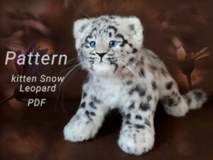 16.00 USDThe 12-sheet pdf file contains a pattern for a realistic kitten snow leopard 16.5 inches long (42 cm) from the nose to the base of the tail. For convenience, the parts that need to be sewn together are marked with the same color. Please NOTE: This is a pattern for sewing a faux fur toy. This pattern is not for crocheting or knitting.There is also a list of materials and a little BONUS “information on how to sew on the eyes.English languagePLEASE NOTE THE PATTERN DOES NOT CONTAIN STEP-BY-STEP INSTRUCTIONS.To create a realistic cat it is not enough to sew a body of fur. It is necessary to insert the skeleton, stuff the body, make the eyes, nose and paws.Materials not included. Digital downloadPlease note that the Pattern is meant for personal use only!It is not allowed to publish, sell and transfer the very pattern to third persons.
