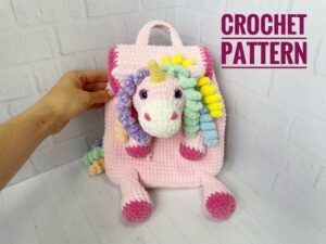 6.50 USDAny child will be happy with such a plush unicorn backpack. Crochet it as a gift to someone or for your child.This listing is an original pattern (written in English using American terminology) to crochet.All photos show real handmade toys created from this pattern. This pattern is written by a human, not generated by AI.— The size of the backpack - 21 cm wide (8.2 ‘’), 24 cm high (9.4 ‘’).You can find other backpacks patterns here:https://www.etsy.com/shop/ThreadTutorial?ref=seller-platform-mcnav&section_id=51982084ATTENTION: This is a PDF template for crochet! Not a finished product!_______________________________________This crochet pattern is easy to follow with step-by-step instructions, photos illustrating the process).It does not contain crochet lessons. You should have basic crochet skills to be able to crochet with the help of this crochet pattern.Difficulty: medium. Basic crochet skills are essential for crocheting in this pattern.*****************************************This crochet pattern is available for Instant Download. When your payment is completed you will receive an email with all the information needed to download your file. This email will be sent to the email address connected with your Etsy Account. If you have any problem, please contact me.*********************************You will need Adobe Reader to open this Pattern.This template is delivered via digital instant download.When your payment is completed, you will receive an email from Etsy with a download link.This very simple crochet pattern includes step-by-step photos that will help you along the way. **************************************Please note: this is not a readymade toy. Materials not included.Recommended materials and toolsSuper Bulky/Super Chunky/14ply velvet yarn HIMALAYA DOLPHIN BABY – 2 skeins of the pink color, 1/4 of dark pink color, a little of cream color for the head and different colors for the mane and tail.Sport weight/4ply yarn YarnArt JEANS or Alize Cotton Gold of yellow color for the hornSewing needleHook size 3.75, 2.25 & 3 mm by CloverWooden buttonSafety eyes 15 mmStuffing toy material Abbreviations: ch – chain MR – magic ring sc – single crochet inc – increasedec – decreasesl st – slip stitchBLO – back loops onlyt-ch – turning chain(….) * n – repeat instruction in brackets N times (…) – number of loops in a row / round