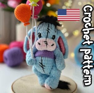 7.00 USDThis PDF crochet pattern consists of: -29 pages of detailed step-by-step instructions for making this toy; -over 40 colorful close-up photos; -12 links to videos with visual explanations (you just need to click on the text highlighted in blue and your browser will redirect you to the video)Here you can find more patterns in a similar style:https://www.etsy.com/shop/ThreadTutorial?ref=seller-platform-mcnav&section_id=39135406PLEASE NOTE: THIS PURCHASE IS ONLY FOR A DIGITAL CROCHET PATTERN, NOT THE FINISHED ANIMALPATTERN AVAILABLE IN AMERICAN ENGLISH ONLY.! Instant digital download - ready to download once payment is confirmed.You will see the download link in details of your order.Final size of the toy with the recommended materials and tools – 7.88in (20 cm)You can use your favorite materials and tools, but final size of the toy may differPlease note that each master has his own style and density of crochet. The size of the finished toy may vary from the size indicated in the template.Crochet pattern in USA conditions.Skill level: intermediate.Pattern Crochet pattern does not contain crochet lessons. You must have toy crocheting skills.Recommended materials and tools:1.Plush yarn Himalaya Dolphin Baby 100g/120m – 0,5 skeins of the basic color and a little bit of the additional color.2.DK weight yarn YarnArt Jeans – a little bit for the ears, balloons, and blouse.3.Yarn Lanosso Single – for the mane and tail tip.4.3.25 mm crochet hook (basic) and 2 mm for the ears, blouse, and balloons.5.Safety eyes D=14 mm.6.Cotter pins and disks d.25 for the head. 7.Stuffing material (fiberfill/polyester).8.Scissors, stitch markers, tapestry needle, and firm thread for sculpting and sewing the parts. 9.2 small buttons, glue, and a little bit of thin wire for the balloons. Pattern Notes:This pattern is my own original design. Copy, distribution, resale, sharing of this pattern or any its parts is STRICTLY FORBIDDEN! This pattern is for personal use only! Please respect my work.You may sell the finished product.This pattern does not contain crochet lessons.I don't accept returns, exchanges, or cancellations. But please contact me if you have any problems with your order
