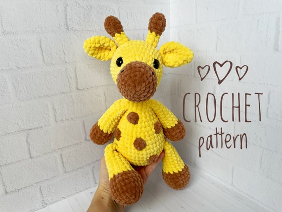 5.00 USDThis is a digital PDF with instructions on how to crochet your own giraffe! Plush giraffe, made with your own hands, will be a great gift. This is a crochet pattern to help you make your own amigurumi Giraffe. You can crochet this giraffe for someone special as a gift for baby shower or birthday gift. Or you can make the giraffe for your child.Your crochet giraffe will make a wonderful gift for all ages, especially small children.All photos show real handmade toys created from this pattern. This pattern is written by a human, not generated by AI.This listing is an original pattern (written in English using American terminology) to crochet.This tutorial contains a detailed crochet drawing of the amigurumi Giraffe.When using similar materials, the toy will be about 32 cm (12.5 inches).You can crochet a toy from any yarn, but you will have to choose the size of the hook and eyes yourself.____________________________The pattern does not contain a basic crochet course-you should already have basic knowledge!_______________________________________This crochet pattern is easy to follow with step-by-step instructions, photos illustrating the process).It does not contain crochet lessons. You should have basic crochet skills to be able to crochet with the help of this crochet pattern.*****************************************This crochet pattern is available for Instant Download. When your payment is completed you will receive an email with all the information needed to download your file. This email will be sent to the email address connected with your Etsy Account. If you have any problem, please contact me.*********************************You will need Adobe Reader to open this Pattern.**********************************Recommended materials and toolsSuper Bulky/Super Chunky velvet yarn HIMALAYA DOLPHIN BABY of yellow (one skein), brown (half a skein).Sport weight/4ply yarn YarnArt JEANS or Alize Cotton Gold ofblack color 30 cm thread for face decoration, yellow thread to sew the head to the body.Sewing needleHook size 3 & 3.5 mm by CloverSafety eyes 14 mmStuffing toys material Abbreviations:ch – chainsc – single crochetinc – increasedec – decreasesl st – slip stitch(….) * n – repeat instruction in brackets N times (…) – number of loops in a row
