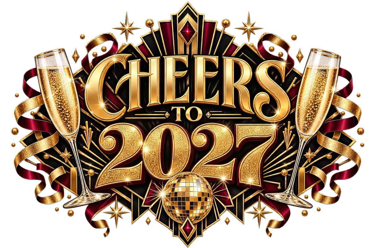 Cheers to 2027 Party Design digital design preview