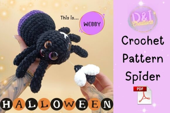 Interactive spider crochet pattern preview