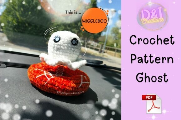 Halloween dashboard ghost crochet pattern preview