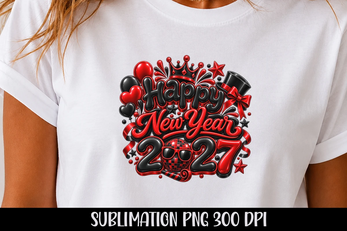 Happy New Year 2027 Party Sublimation digital design preview