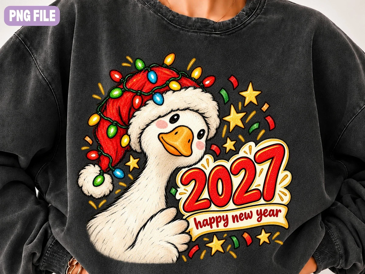 New Year 2027 Goose PNG, 2027 Shirt PNG digital design preview