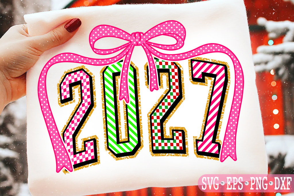 2027 New Year coquette bow SVG