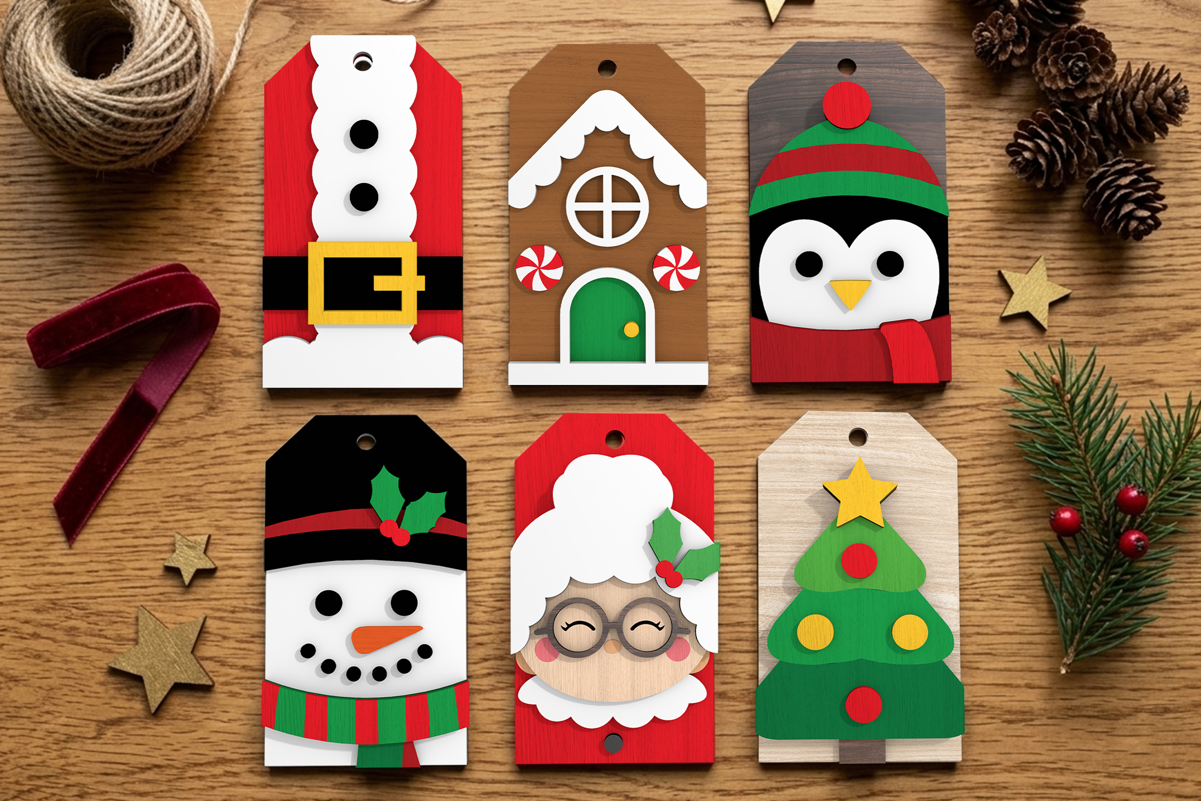 Six Christmas Character SVGs for a Craft Night Together — official Creative Fabrica product preview