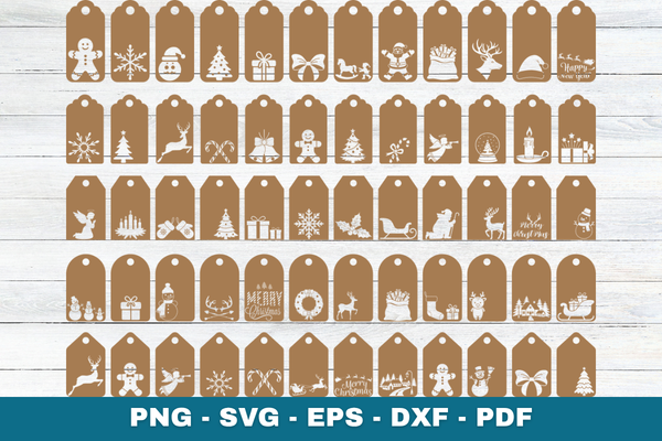 50 Gift Tag Cutout Shapes for a Handmade Shop or Big Family — official Creative Fabrica product preview