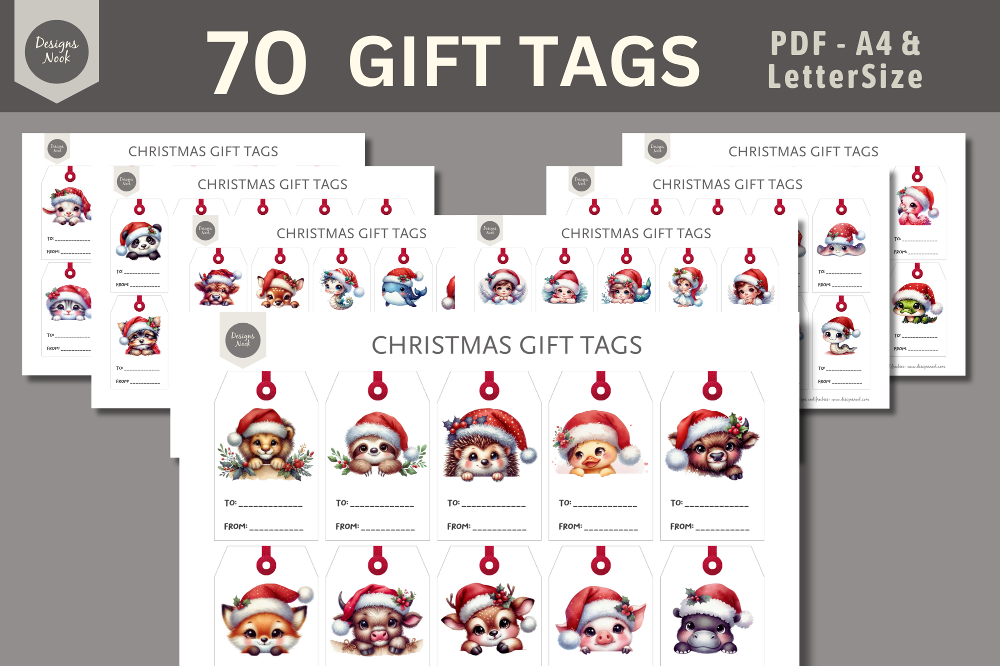 Christmas Animal Tags Kids Can Pick Themselves — official Creative Fabrica product preview