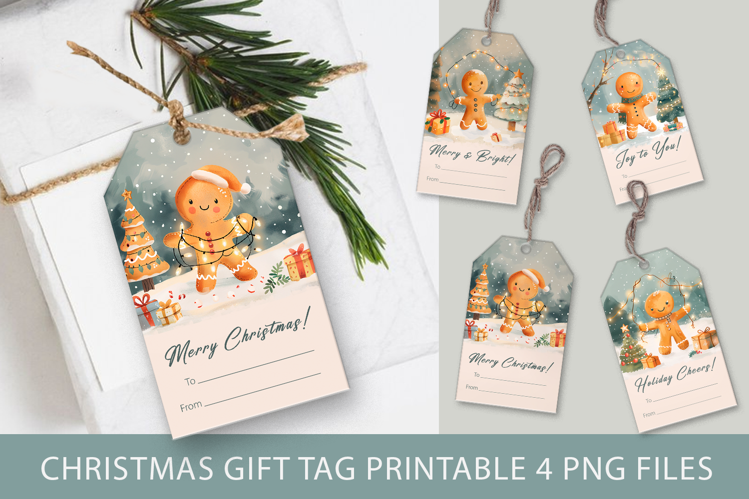 Gingerbread Man Tags for Homemade Christmas Treats — official Creative Fabrica product preview