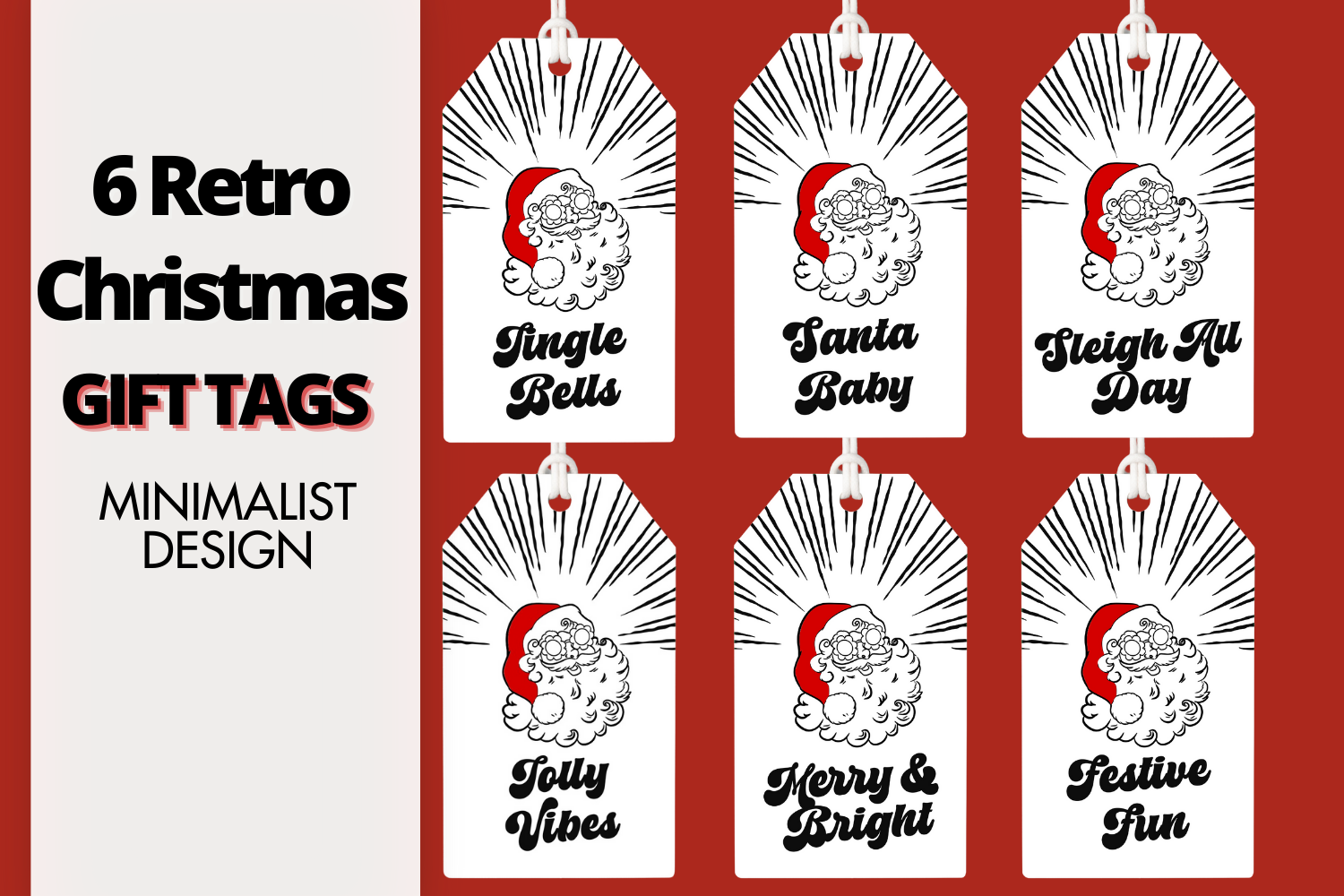 Retro Santa Tags for a Little Christmas Nostalgia — official Creative Fabrica product preview