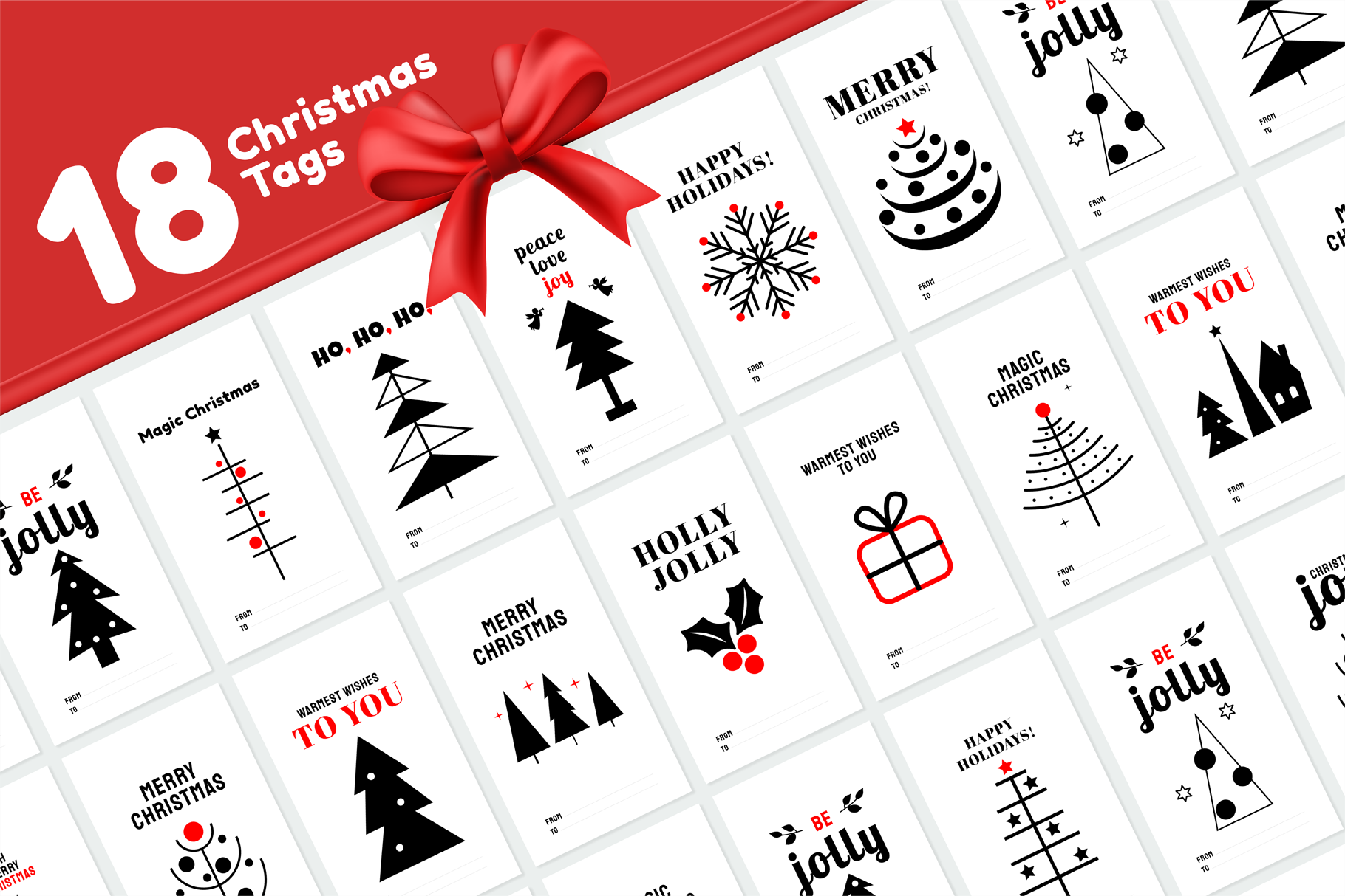 Minimalist Christmas Tree Tags for Understated Gifts — official Creative Fabrica product preview